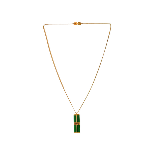 GIVENCHY JADE GREEN PENDANT NECKLACE